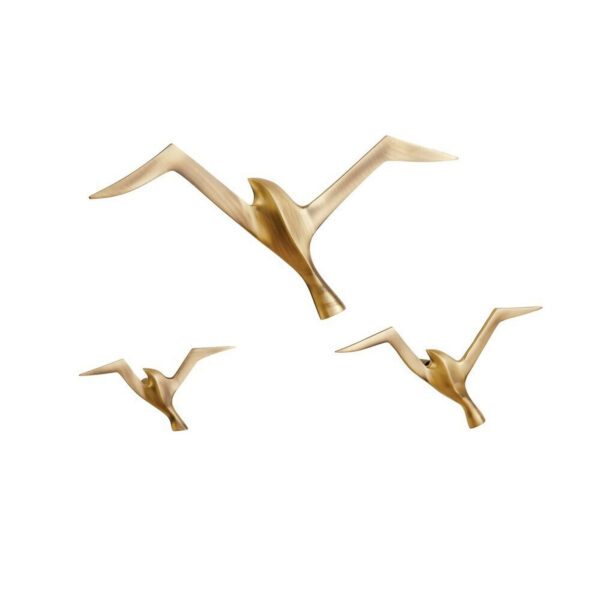 Metallic Flock Wall Decor, Set/3