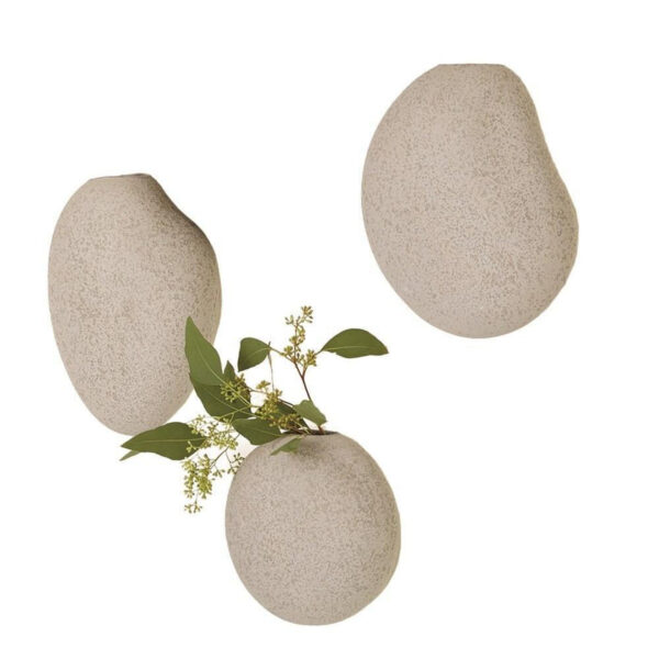 Pebble Wall Vases, Set/3