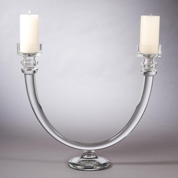 Two Lite Glass Tube Candelabra