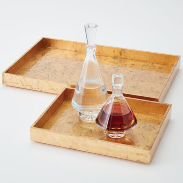Luxe Gold Leaf Rectangular Tray
