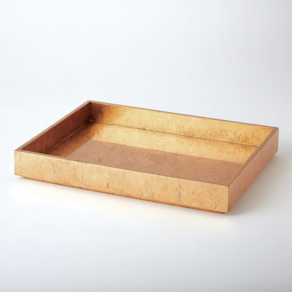 Luxe Gold Leaf Rectangular Tray