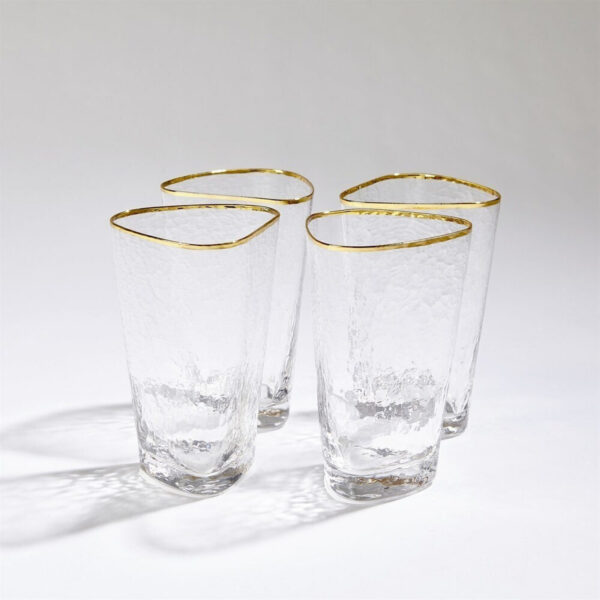 Hammered High Ball Glasses, Set/4