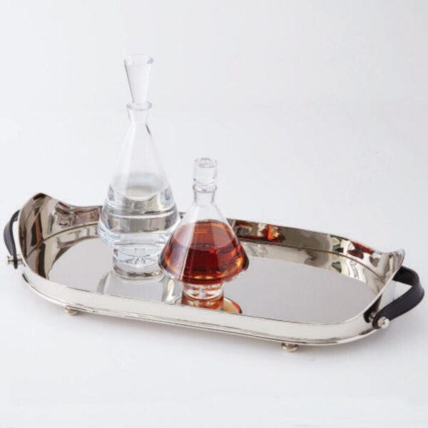 Drinks Tray with Leather Handles