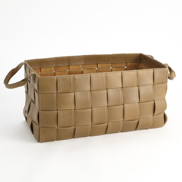 Soft Woven Leather Basket