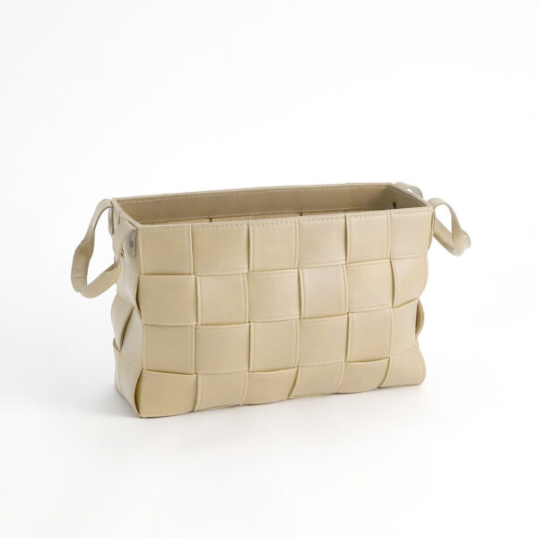 Soft Woven Small Leather Basket