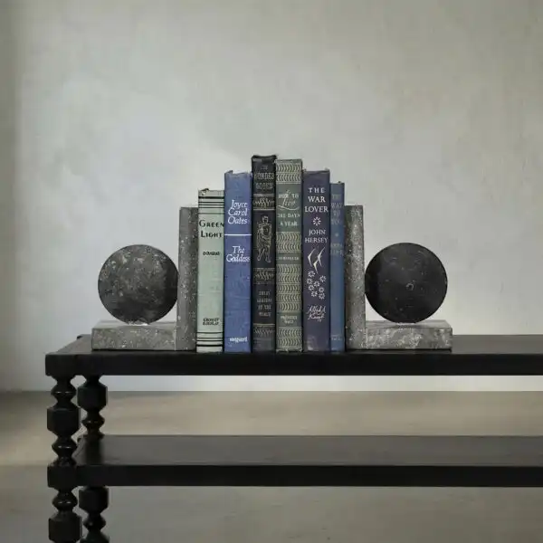 Black Marble Bookends