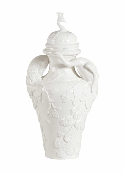 Peacock Ceramic Urn