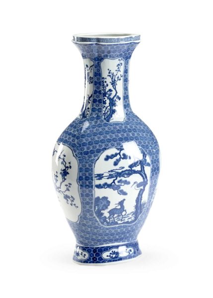 Blue & White Stag Vase