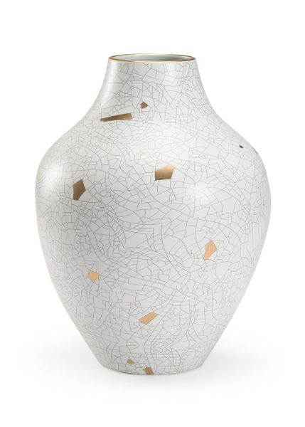 Gold Crackle Large Urn