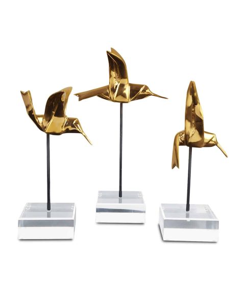 Gold Hummingbirds, Set of 3