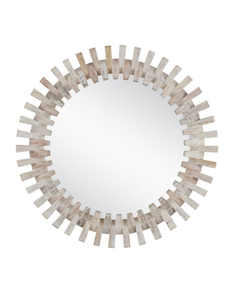 Diza Round Mirror - Whitewash