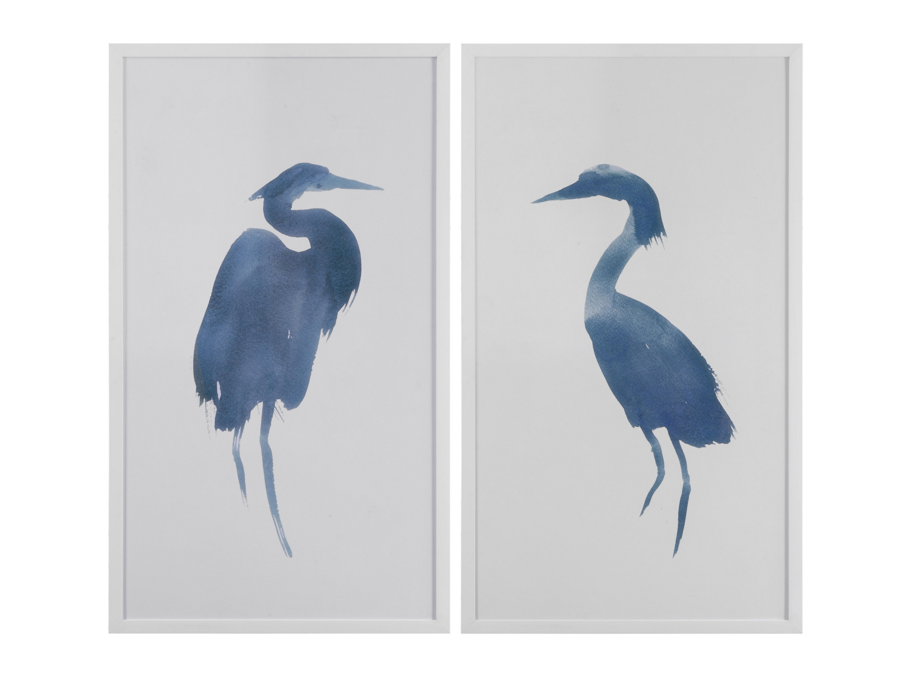 Heron in Blue Wall Art, Set of 2