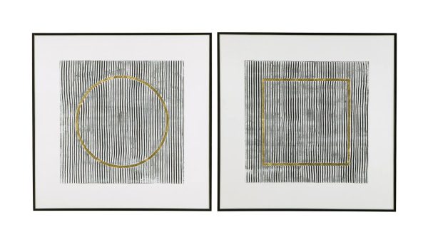 Graphite Framed Canvas, Set of 2