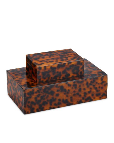 Faux Tortoise Boxes, Set of 2