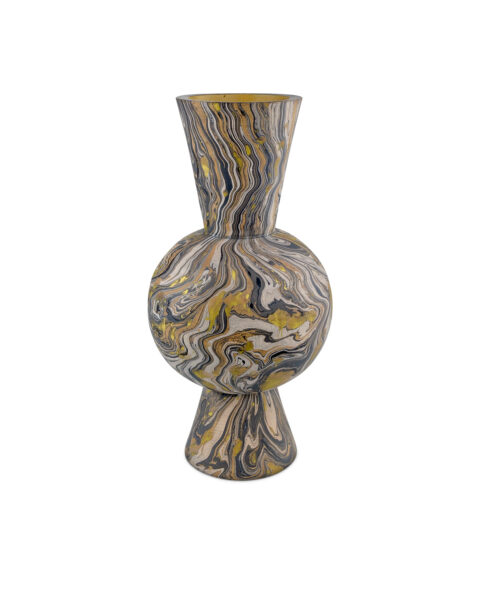 Brown Marbleized Round Vase