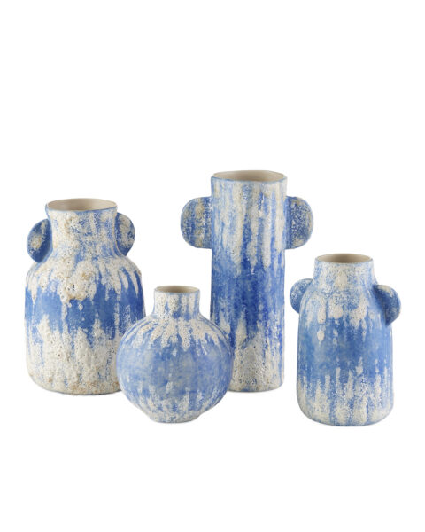 Paros Blue Vases, Set of 4