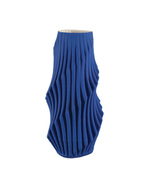 Blue Pleat Vase