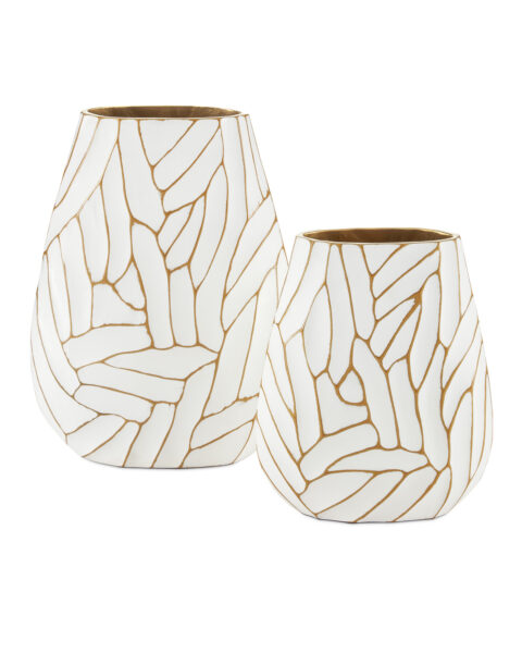 Anika White Vases, Set of 2