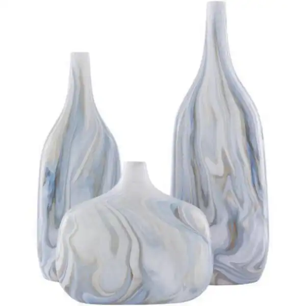 Marble Vases, Set of 3