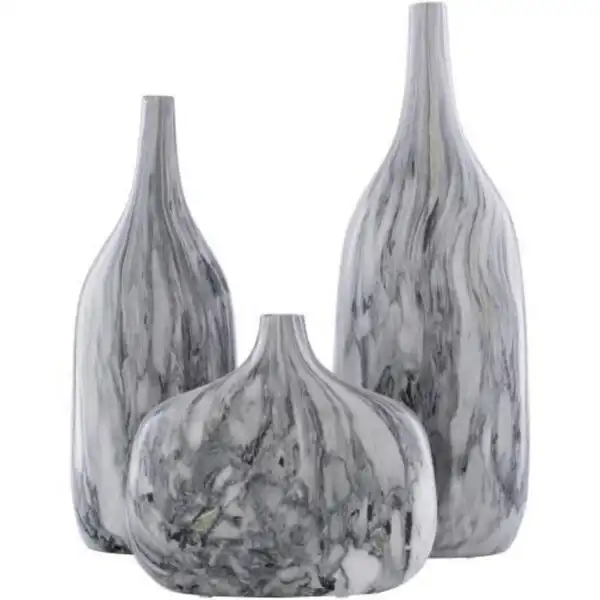 Marble Vases, Set of 3