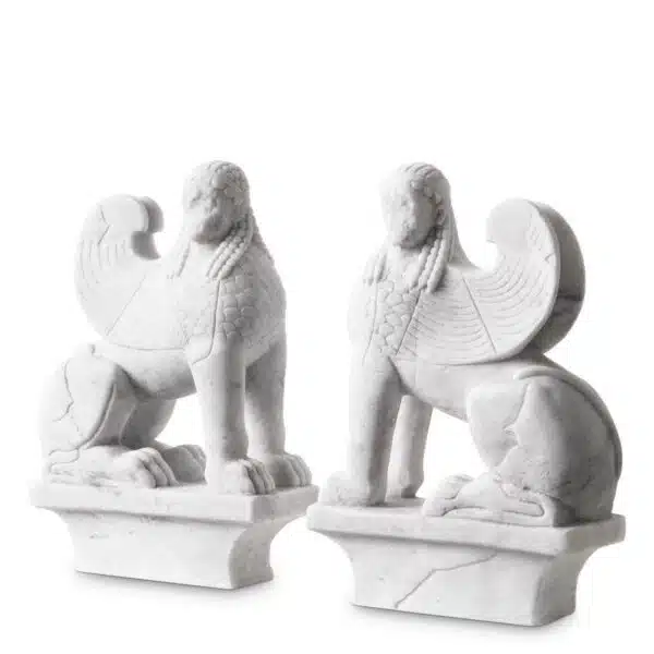 Sphinx Marble Objects, Set of 2