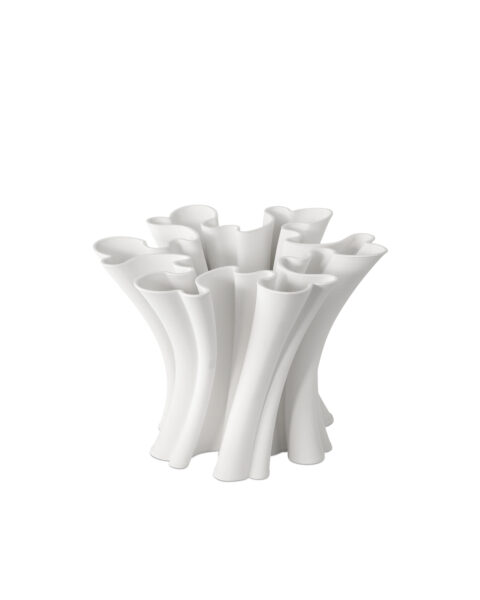 Godet Twist White Vase