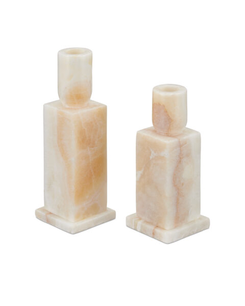Lithos Ivory Candle Holder, Set of 2