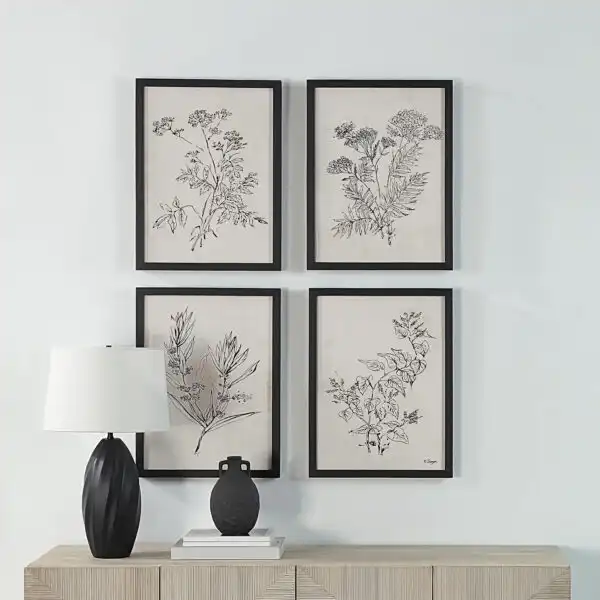Basset Wall Art with Wood Frame
