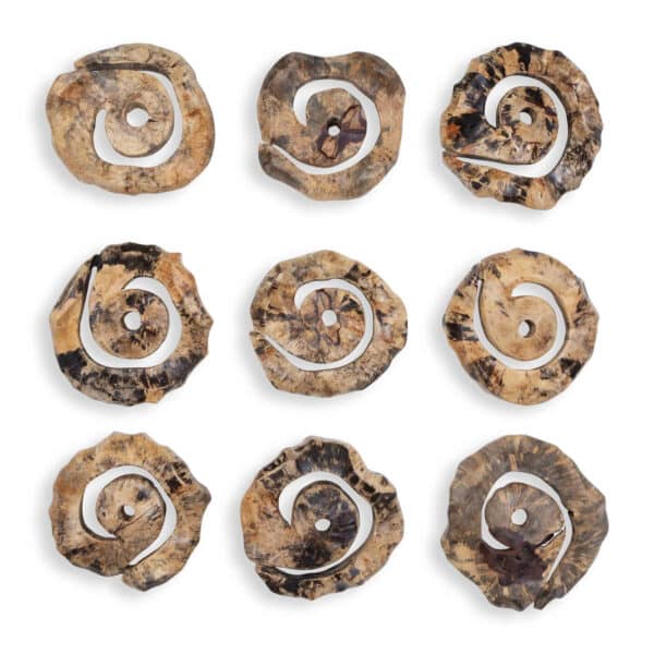 Corkscrew Wood Wall Decor, Set of 9