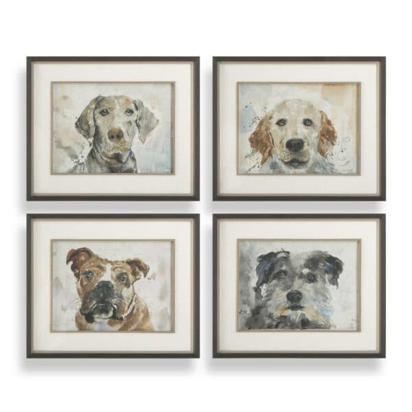 Dog Days Framed Prints, Set of 4