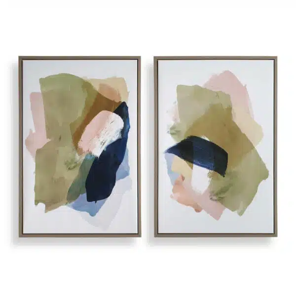 Abstract Afternoon Framed Canvases, Set of 2