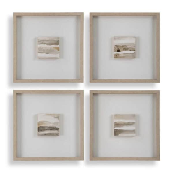Studying Sepia Hand Painted Canvases, Set of 4