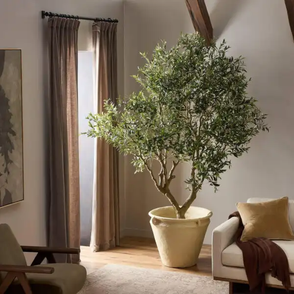 Faux Wide Olive Tree