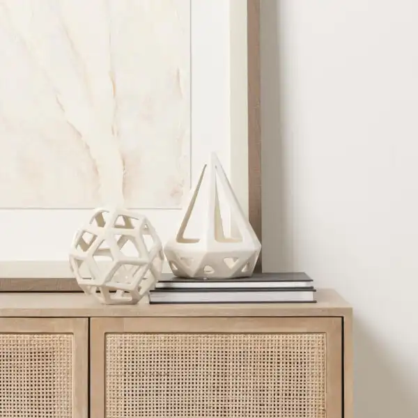 Geom White Ceramic Geometric Object