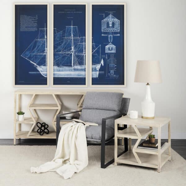 Antique Ship Blueprint IV by Vision Studio