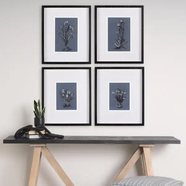 Botanical Sketches Blue Thin Framed Series