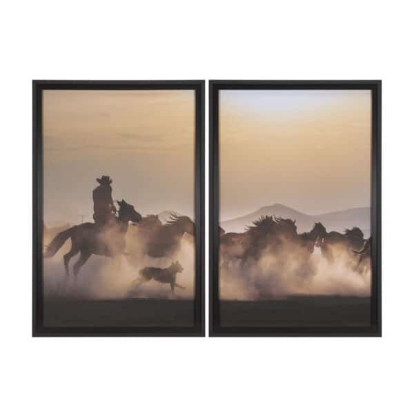 Dusty Herd Chase (Set of 2) by Ismail Atabek