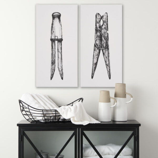 Vintage Clothes Peg Canvas Series