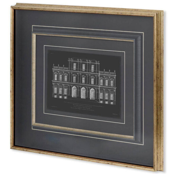 Vintage Facade Blueprint Framed Series