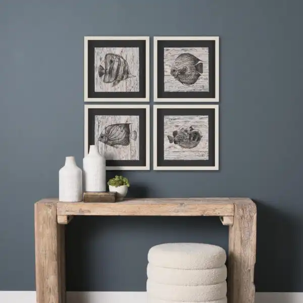 Wood Grain Sea Life Framed Series