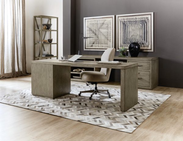 Desk w/ One File & Open Desk Cabinet