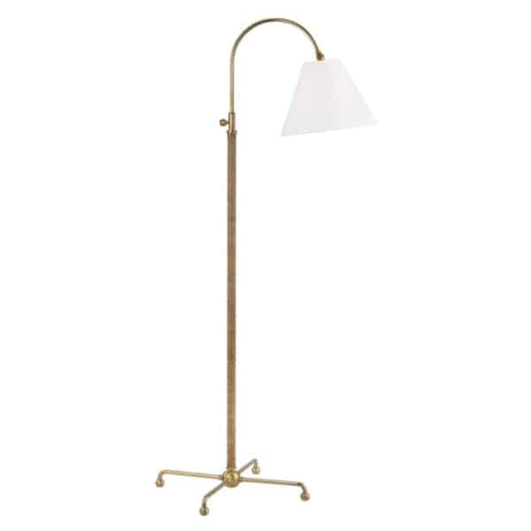 Curves No.1 One Light Floor Lamp with Rattan Accent