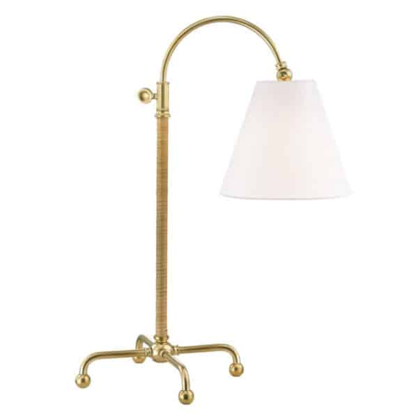 Curves No.1 One Light Table Lamp with Rattan Accent