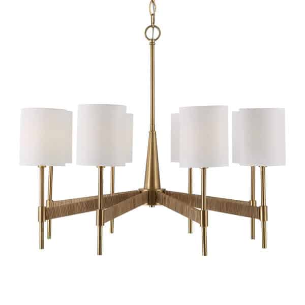 Lautoka Rattan Eight Light Chandelier