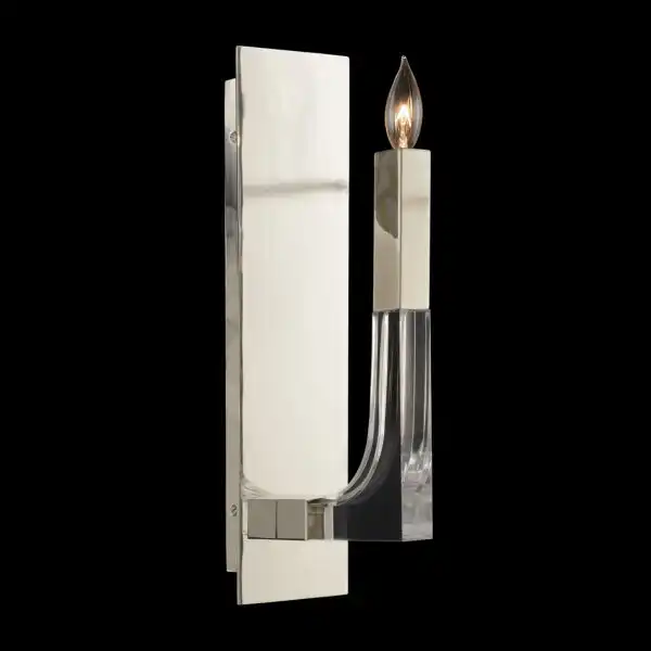 Acrylic and Nickel Single Light Wall Sconce