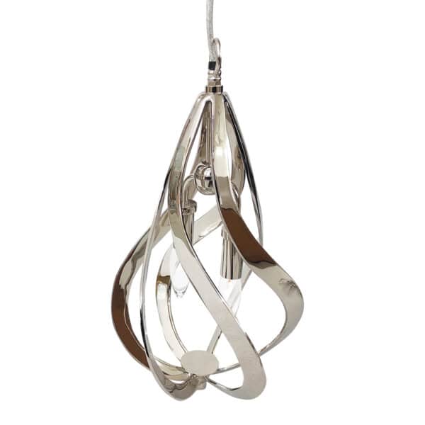 Ribbons of Polished Nickel Two Light Pendant