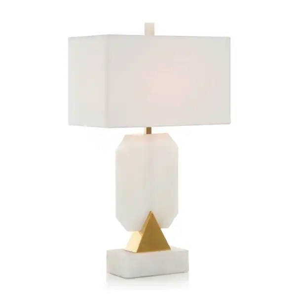 Emerald Cut Alabaster Table Lamp