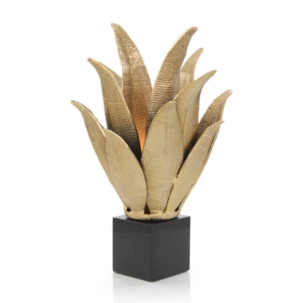 Hand Crafted Brass Leaves Accent Lamp