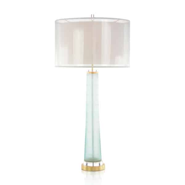 Pale Aqua and Gold Table Lamp