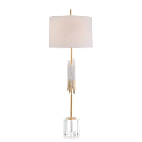 Selenite and Gold Leaf Console Lamp